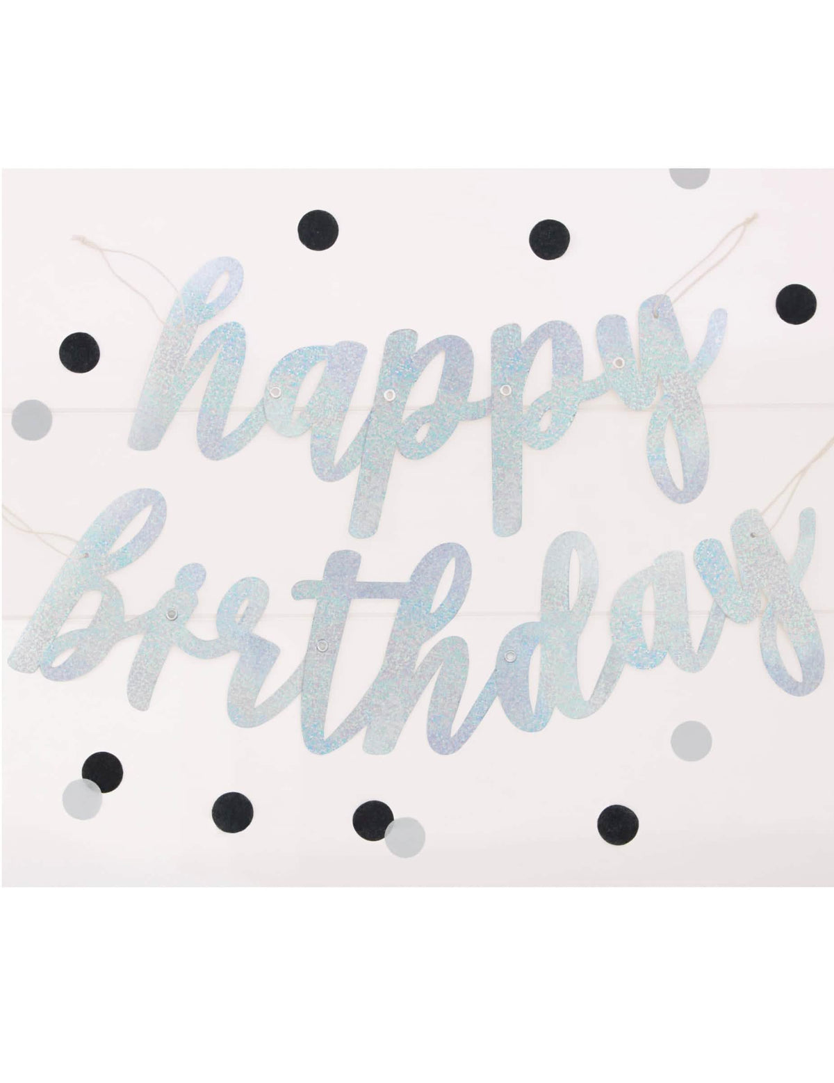 Хартиена гирлянда Happy Birthday за сребърен блестящ рожден ден