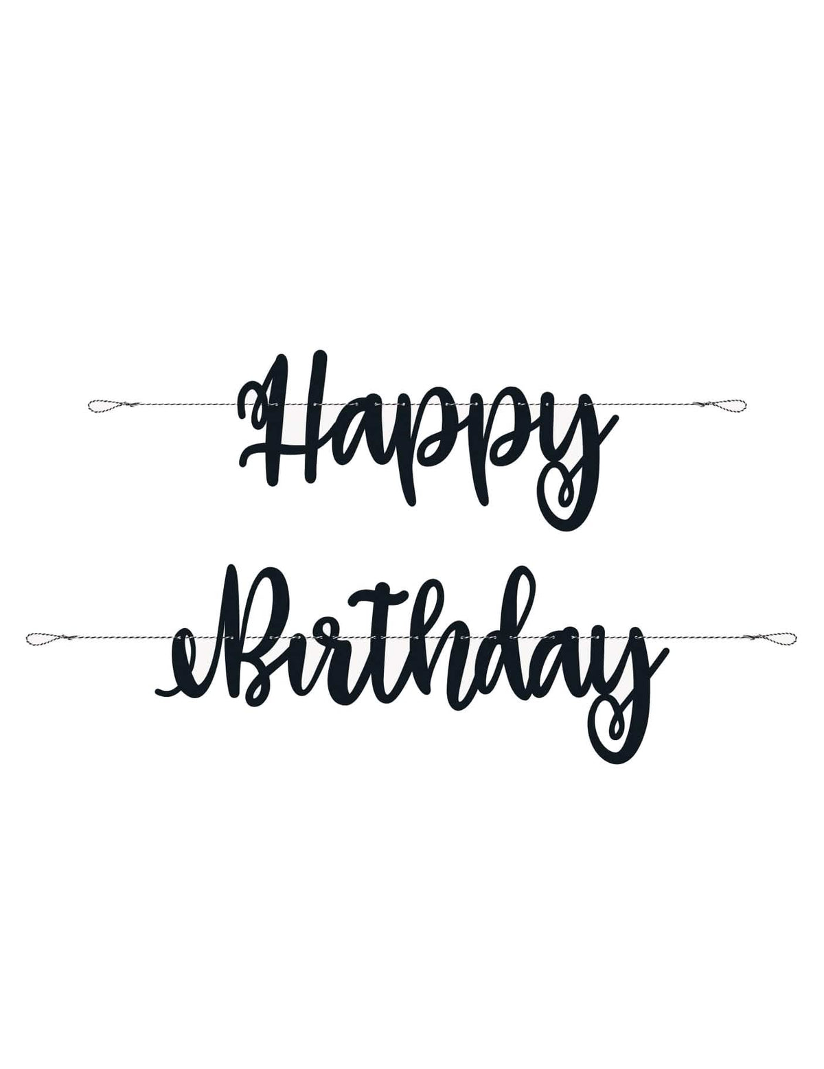 Картонена гирлянда Happy Birthday за рожден ден черна