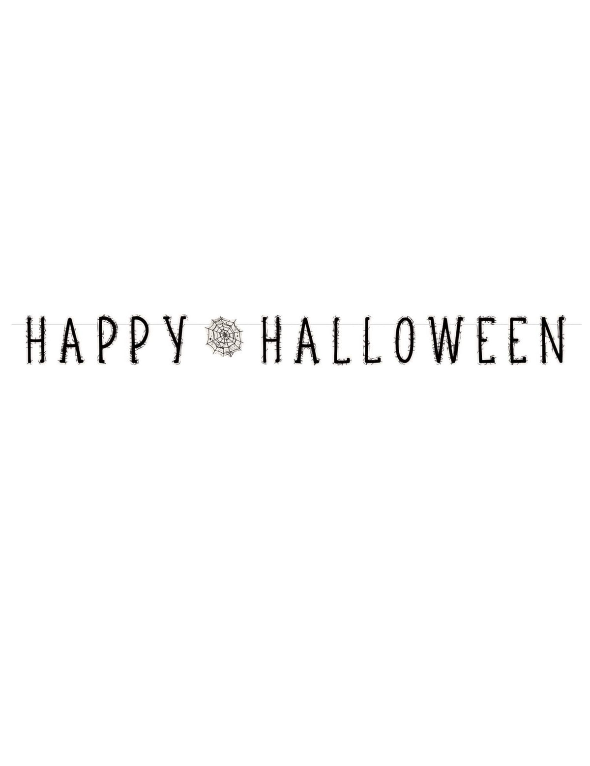 Guirlande Happy Halloween toile d'araignée pour fête noire