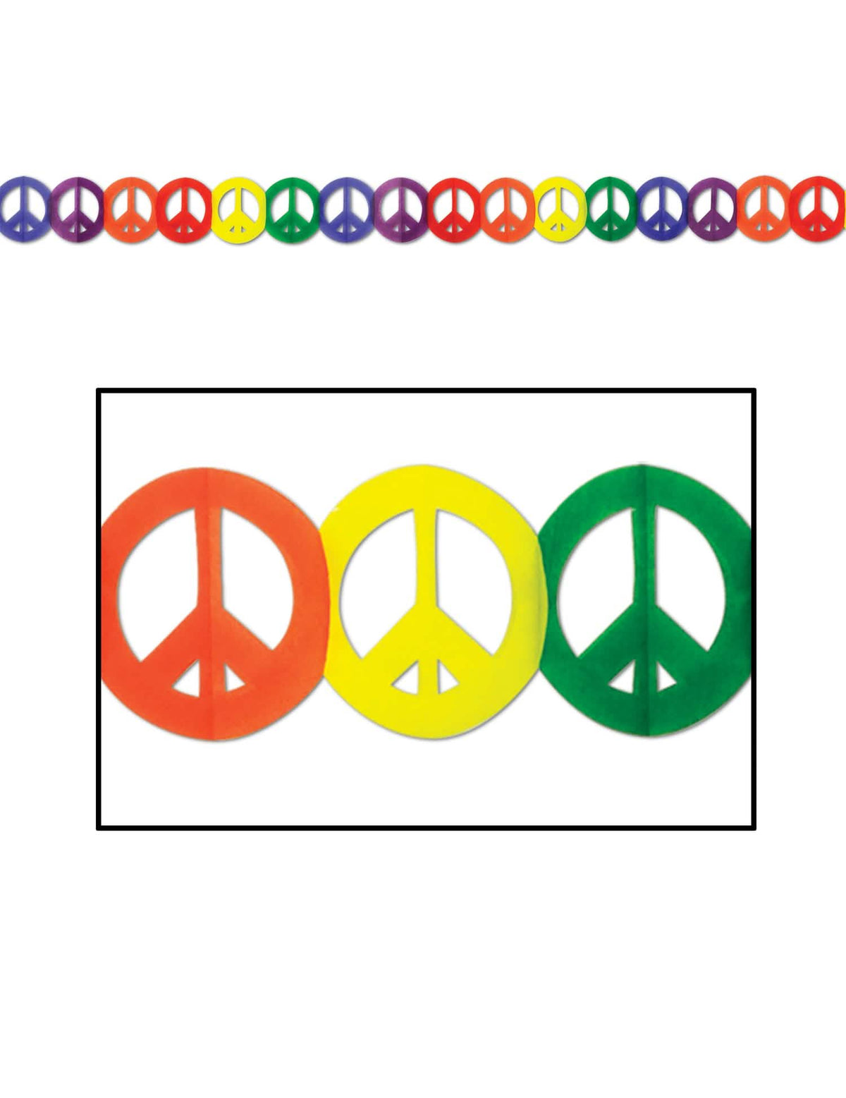 Хартиена гирлянда Hippie Peace за многоцветно декорация