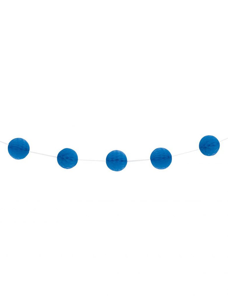 Гирлянд от тъмносини хартиени пчелни топки, 2,13 м