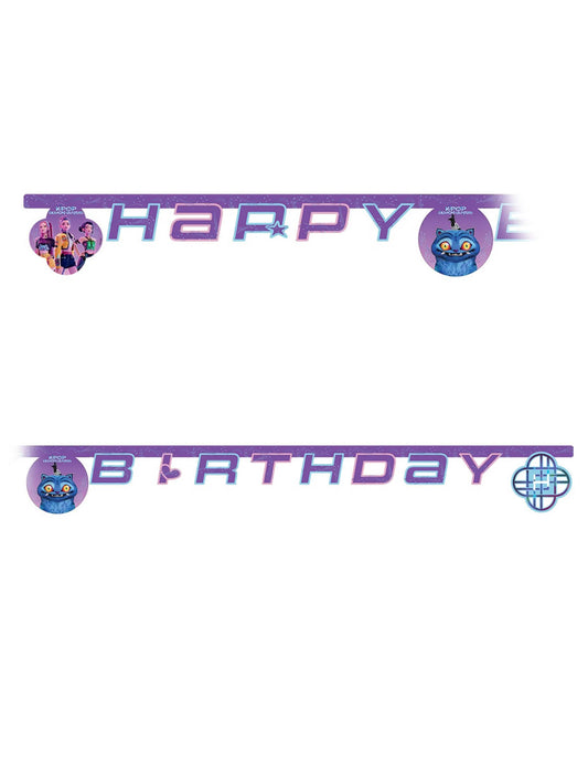 Гирлянд Happy Birthday от картон K-pop Demon Hunters™ 2м