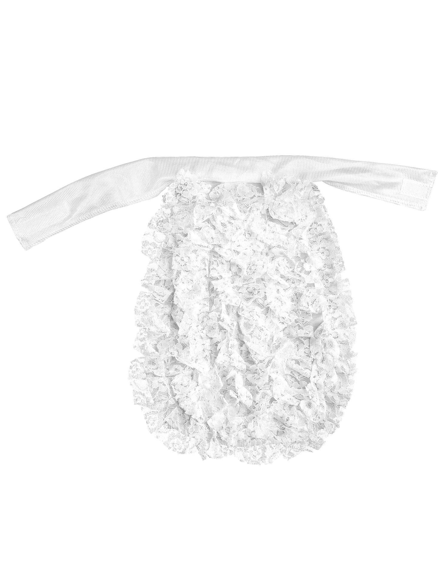 Детайл на системата за закрепване на дантеления жабот за възрастни