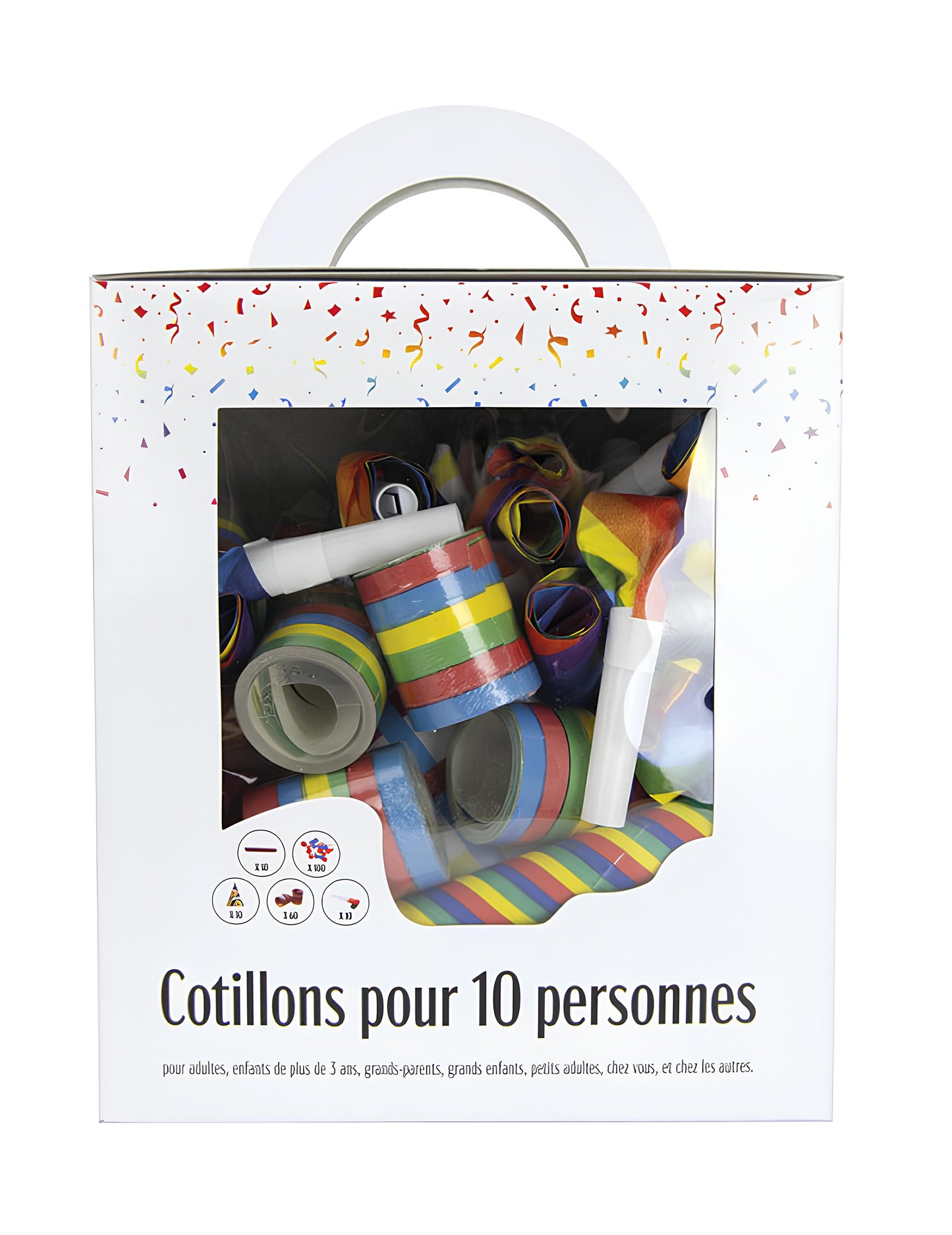 Kit cotillons multicolores 10 personnes