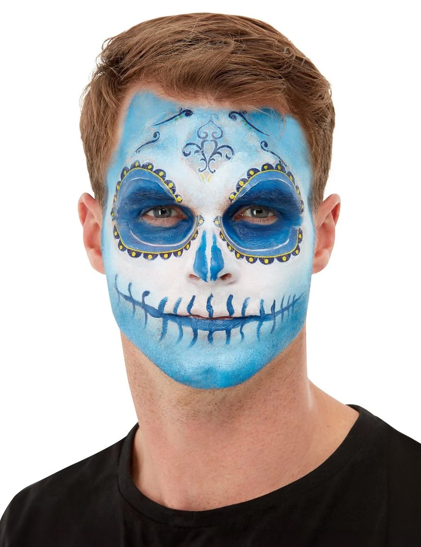 Направете комплект и Tatoo Dia de Los Muertos Blue Adult