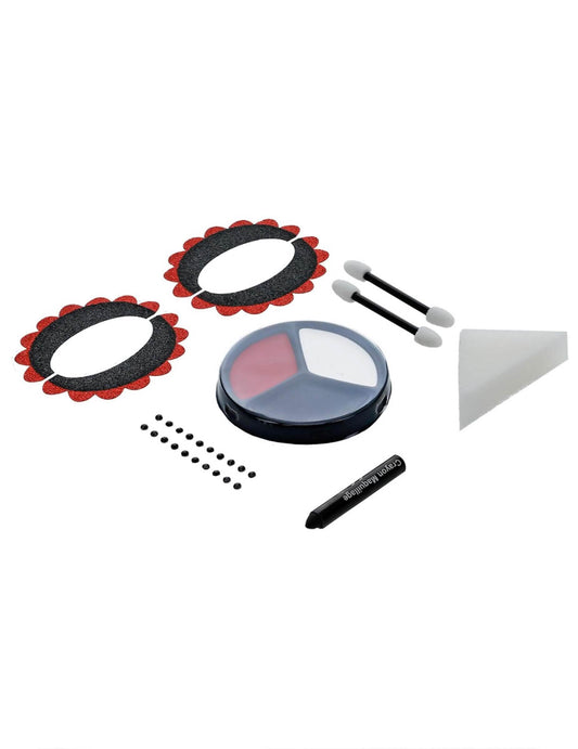 Détail des accessoires du kit maquillage squelette coloré