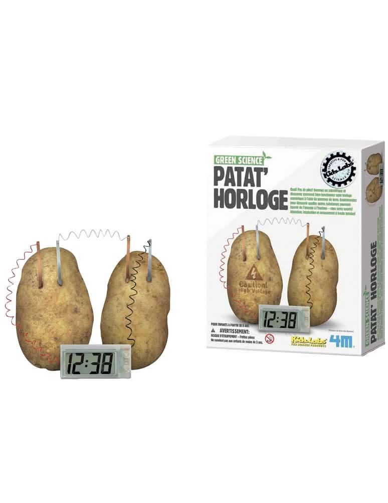 Изглед на продукта и неговата опаковка на научния комплект патат'часовник