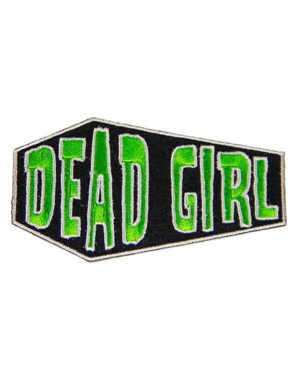 Пач готик Dead Girl за жена зелен и черен във формата на ковчег