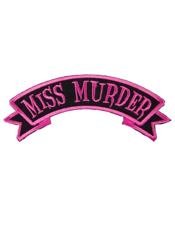 Готическа нашивка Miss Murder за възрастен розов и черен