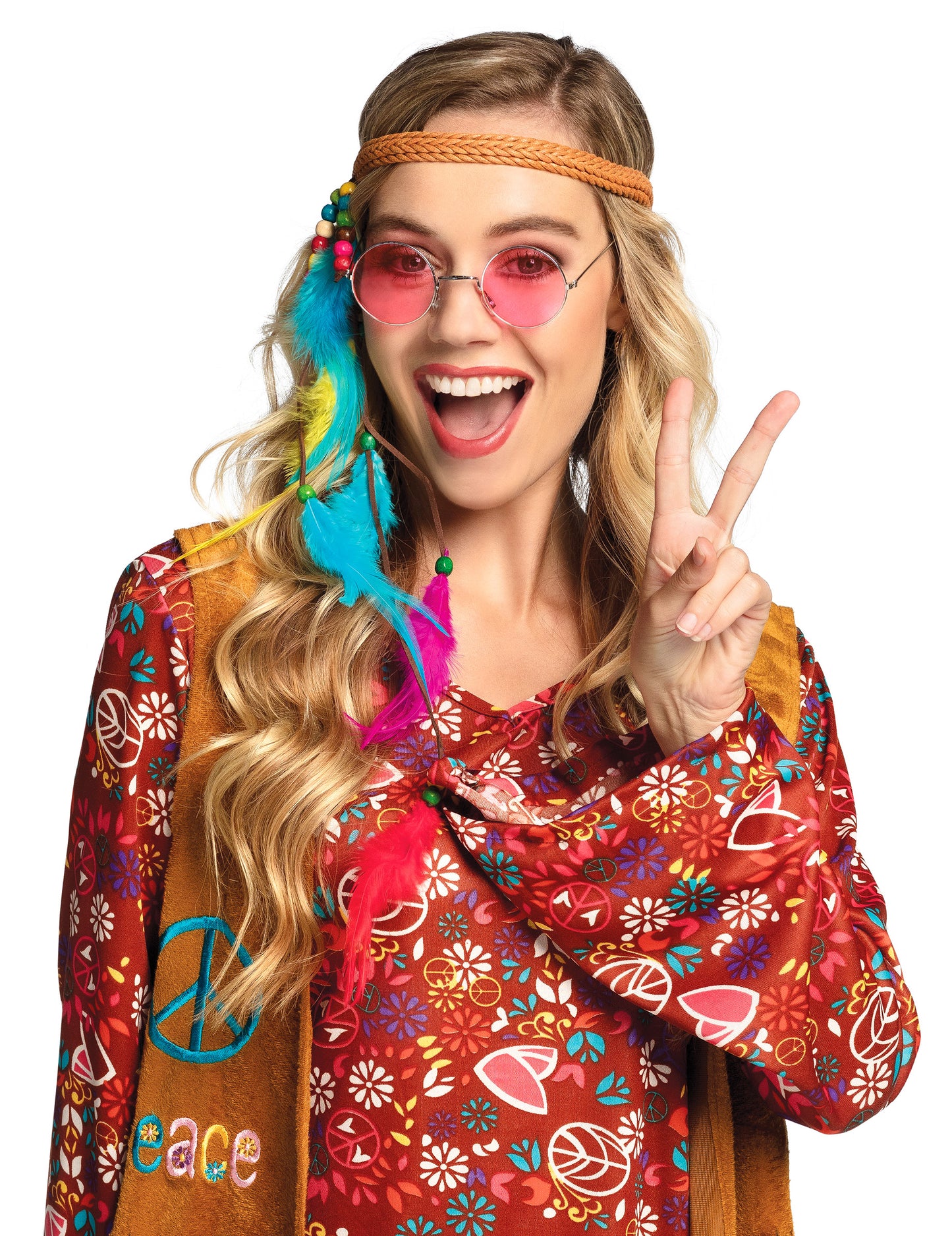 Комплект от 3 кръгли очила за хипи за възрастни