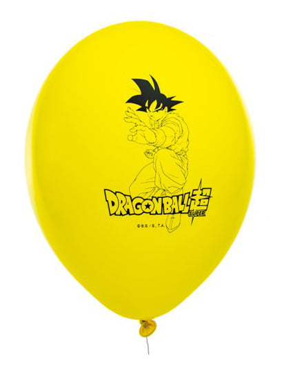 Détail du ballon jaune avec imprimé Goku des ballons latex Dragon Ball Z