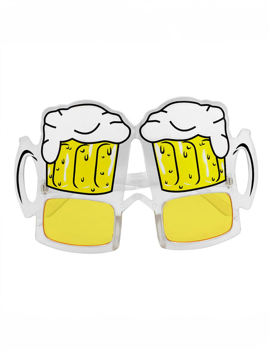 Vue de face des lunettes chopes de bière