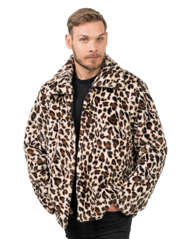 Възрастен леопард фалшиво козина