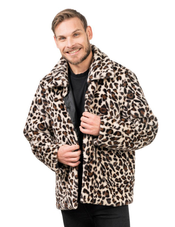 Възрастен леопард фалшиво козина