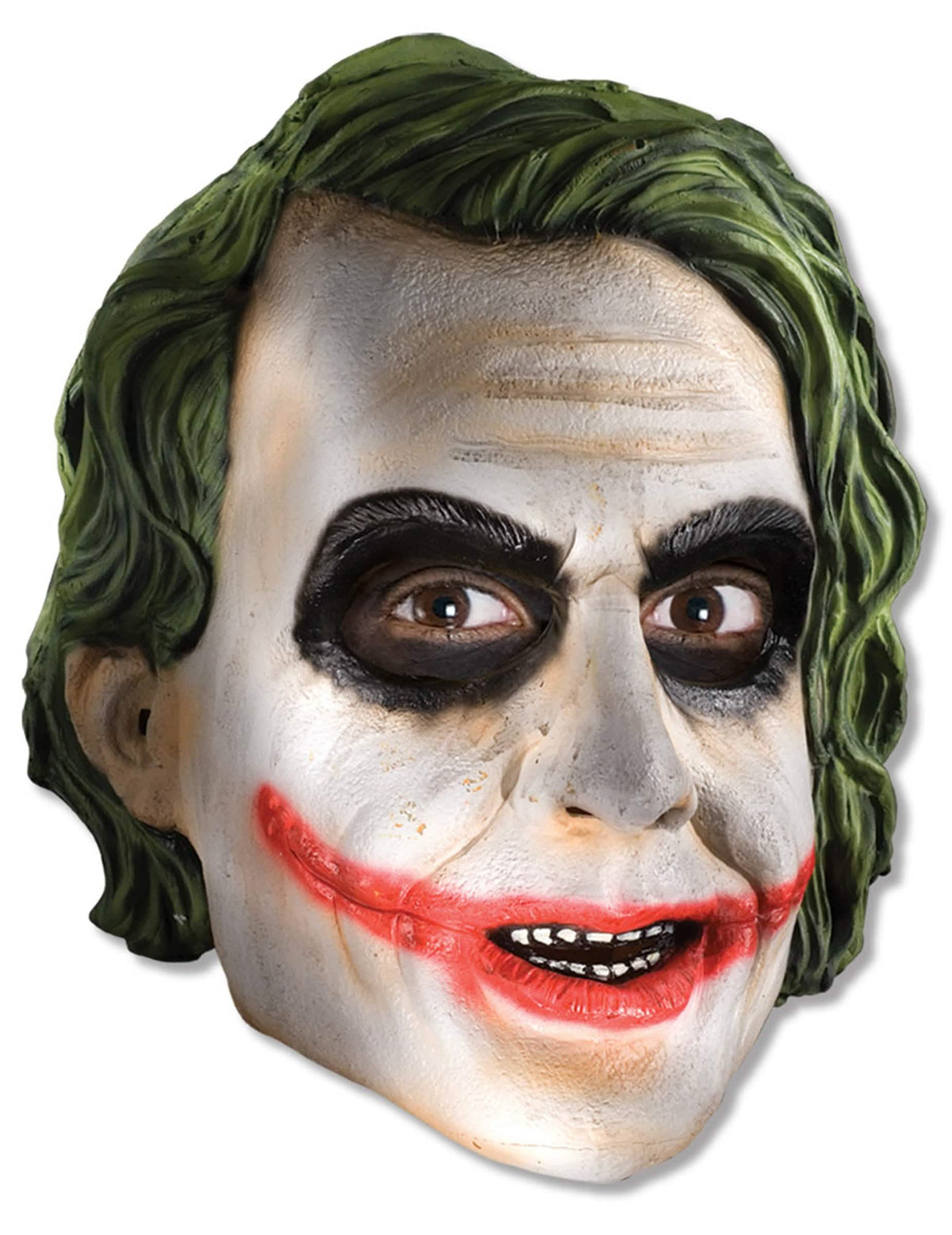 3/4 маска Joker the Dark Night™ за възрастен бяла с черен и червен грим и зелена коса