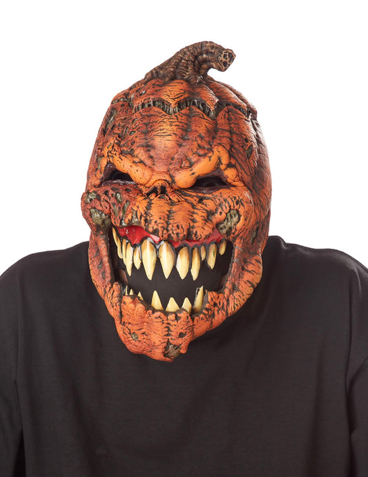 Gros plan sur les dents pointues du masque articulé citrouille terrifiante ani-motion™