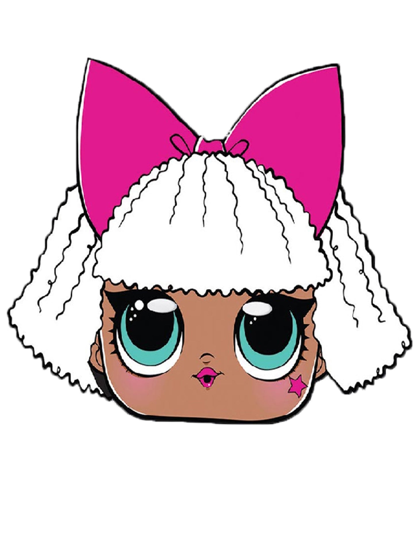 Masque en carton Diva LOL Surprise pour enfant blanc et rose avec noeud