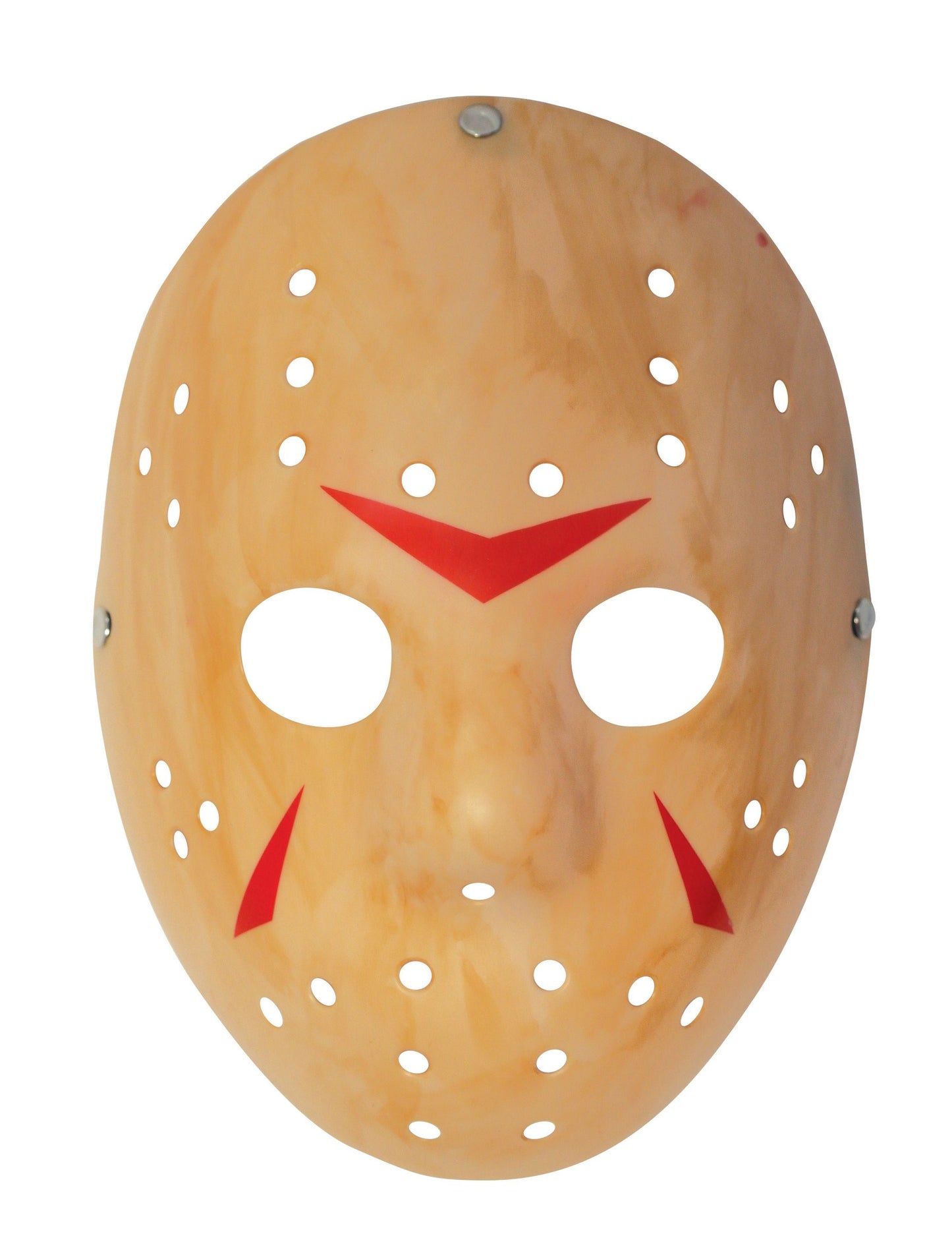 Masque en plastique Jason pour adulte beige avec marques rouges