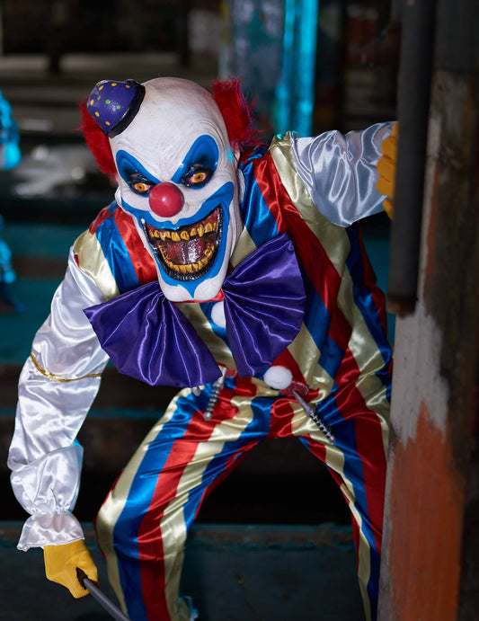 Vue de face du masque latex clown effrayant