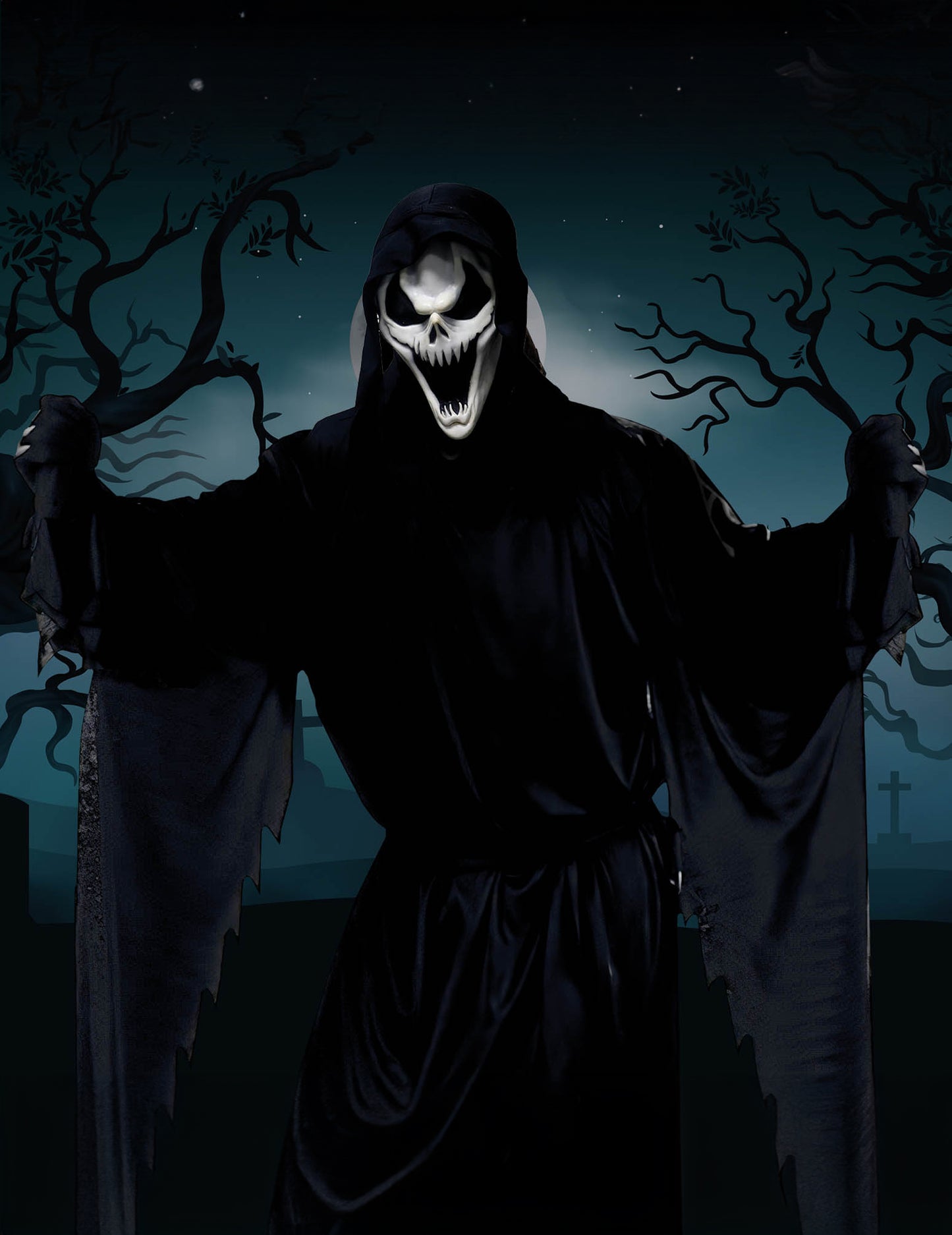 Тъмна латексна маска на черепа