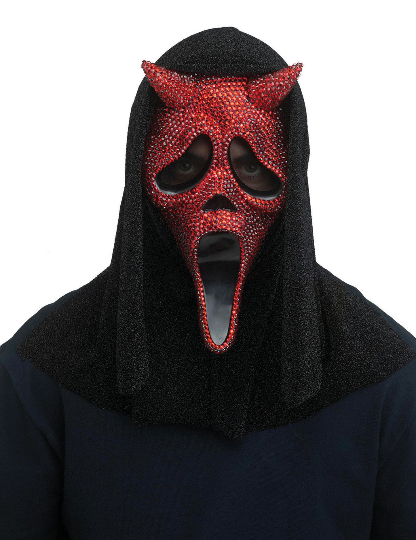 Червена дяволска маска Scream™ със стразове за възрастни