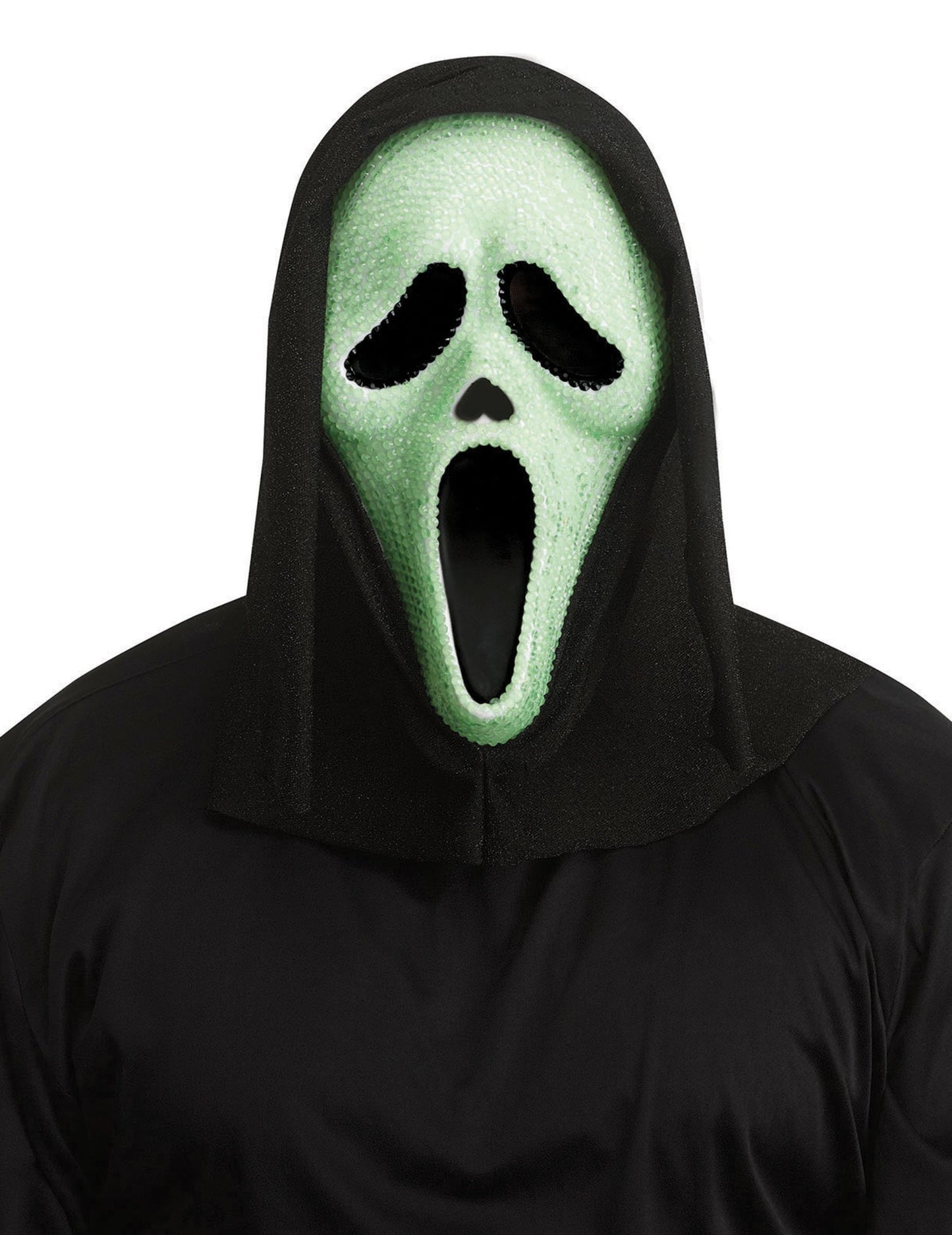 Фосфоресцираща маска Scream™ със стразове за възрастни