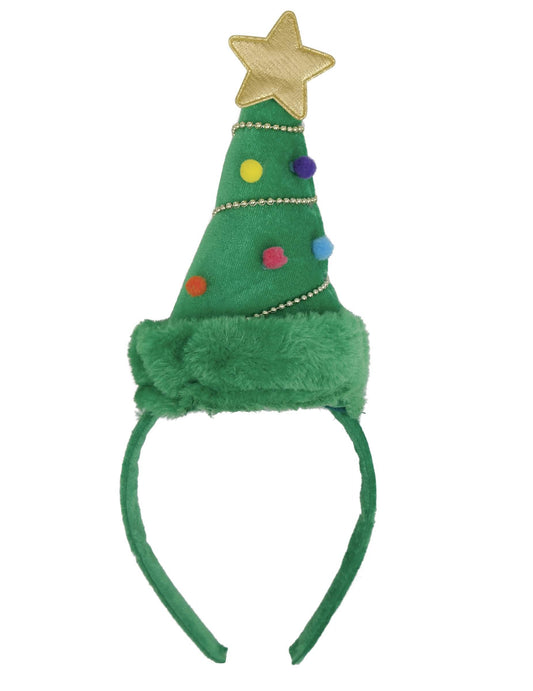 Vue de face du mini chapeau sapin de Noël