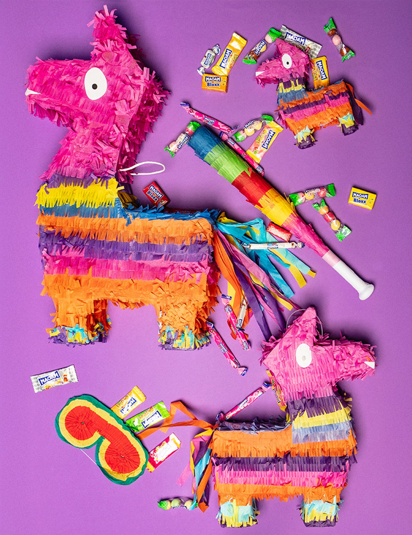 Mini piñata lama multicolor 23 x 13 cm