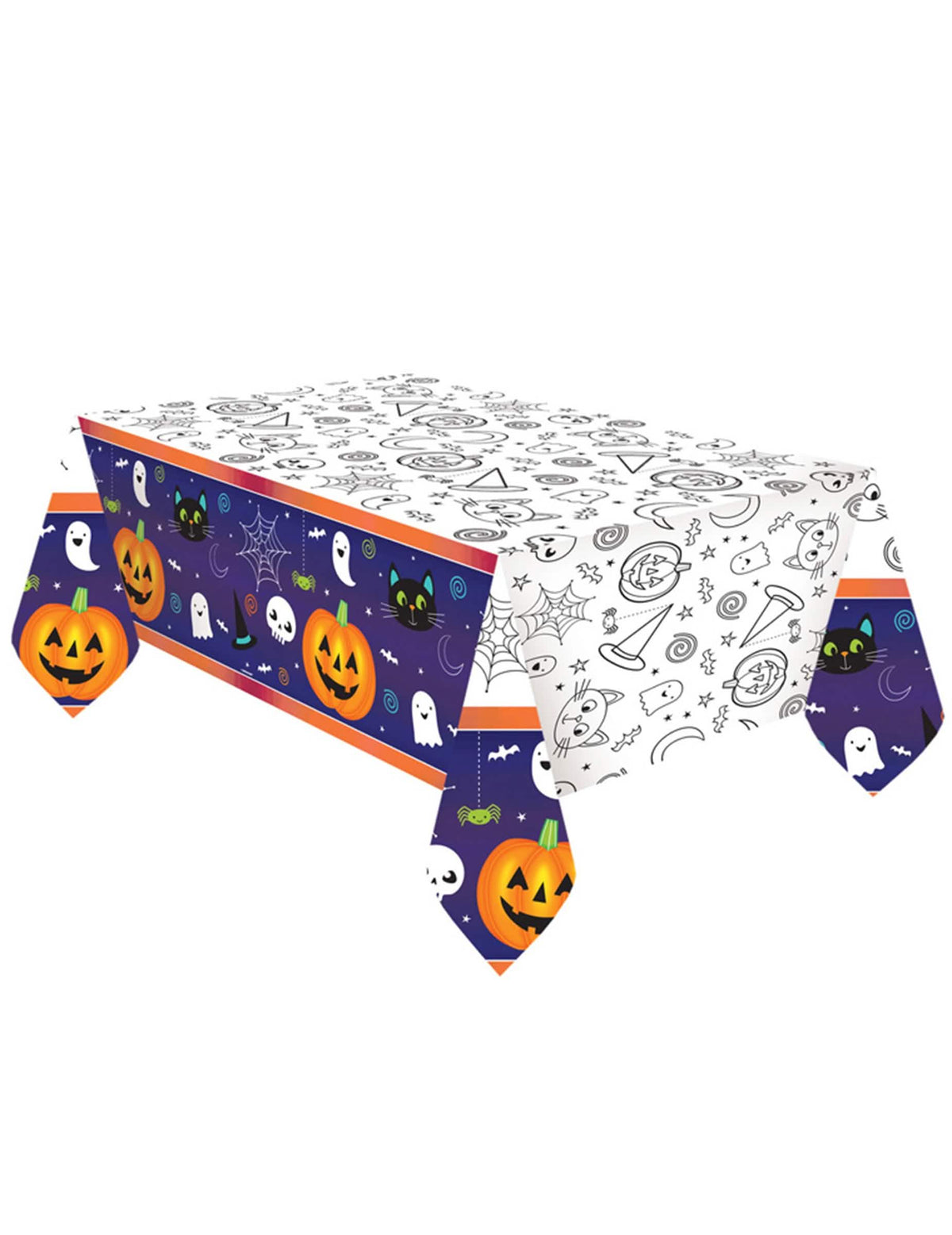 Хартиена покривка halloween Friends бяла за оцветяване и лилава с тикви