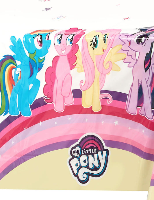 Détail de l'imprimé avec les personnages de la nappe en plastique My Little Pony