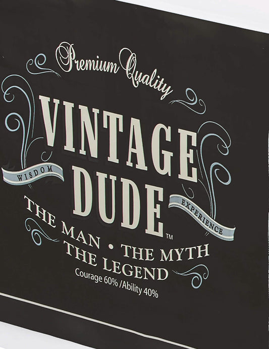 Détail de l'imprimé Vintage Dude de la nappe en plastique anniversaire Vintage