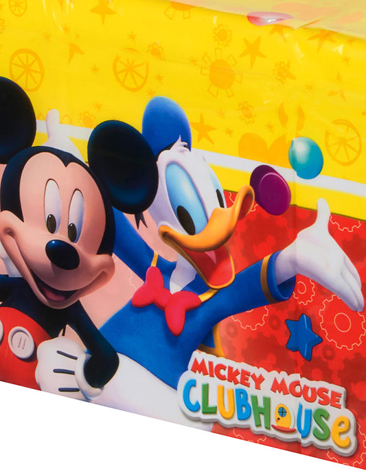 Détail des personnages Mickey et Donald de la nappe en plastique Mickey Mouse