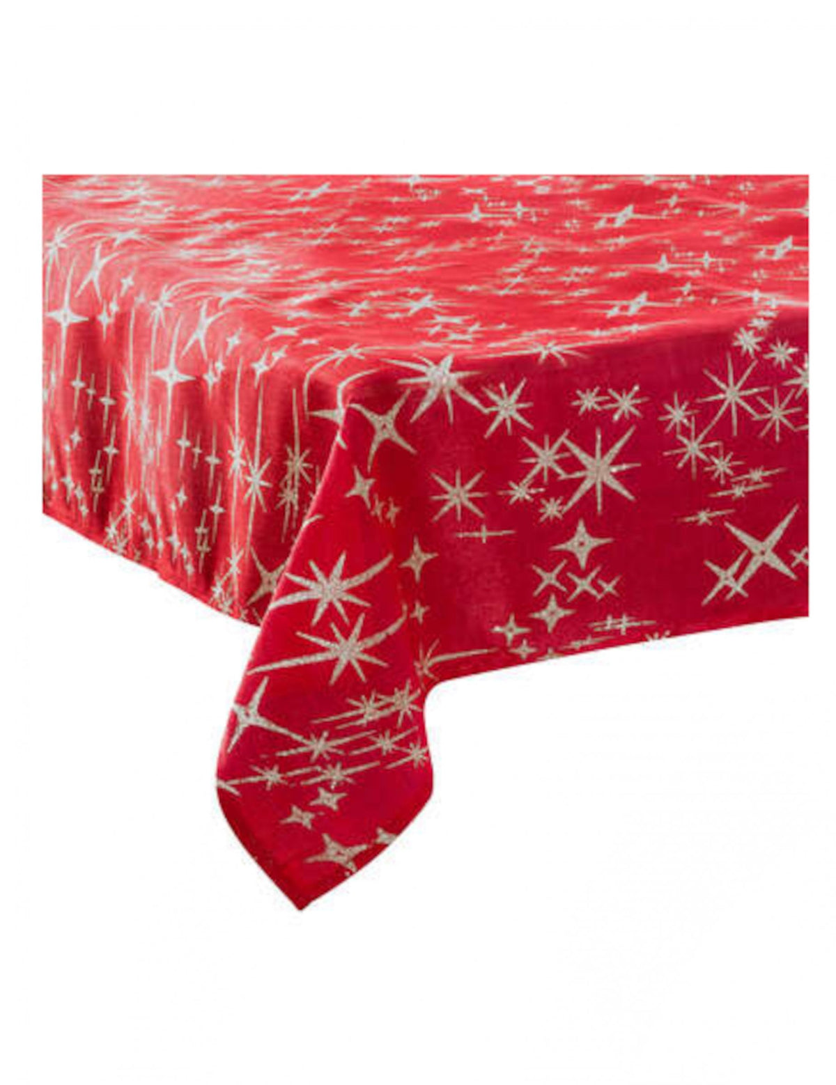 Nappe à étoiles de Noël rouge et argent
