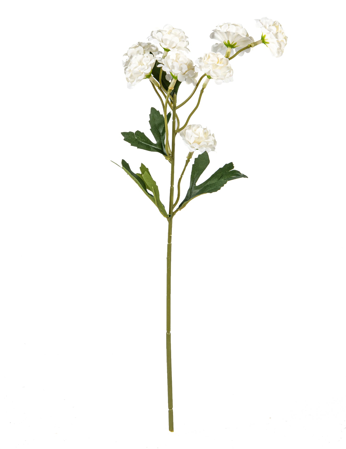 Изкуствени бели карамфили на стъбло 42 cm за букет
