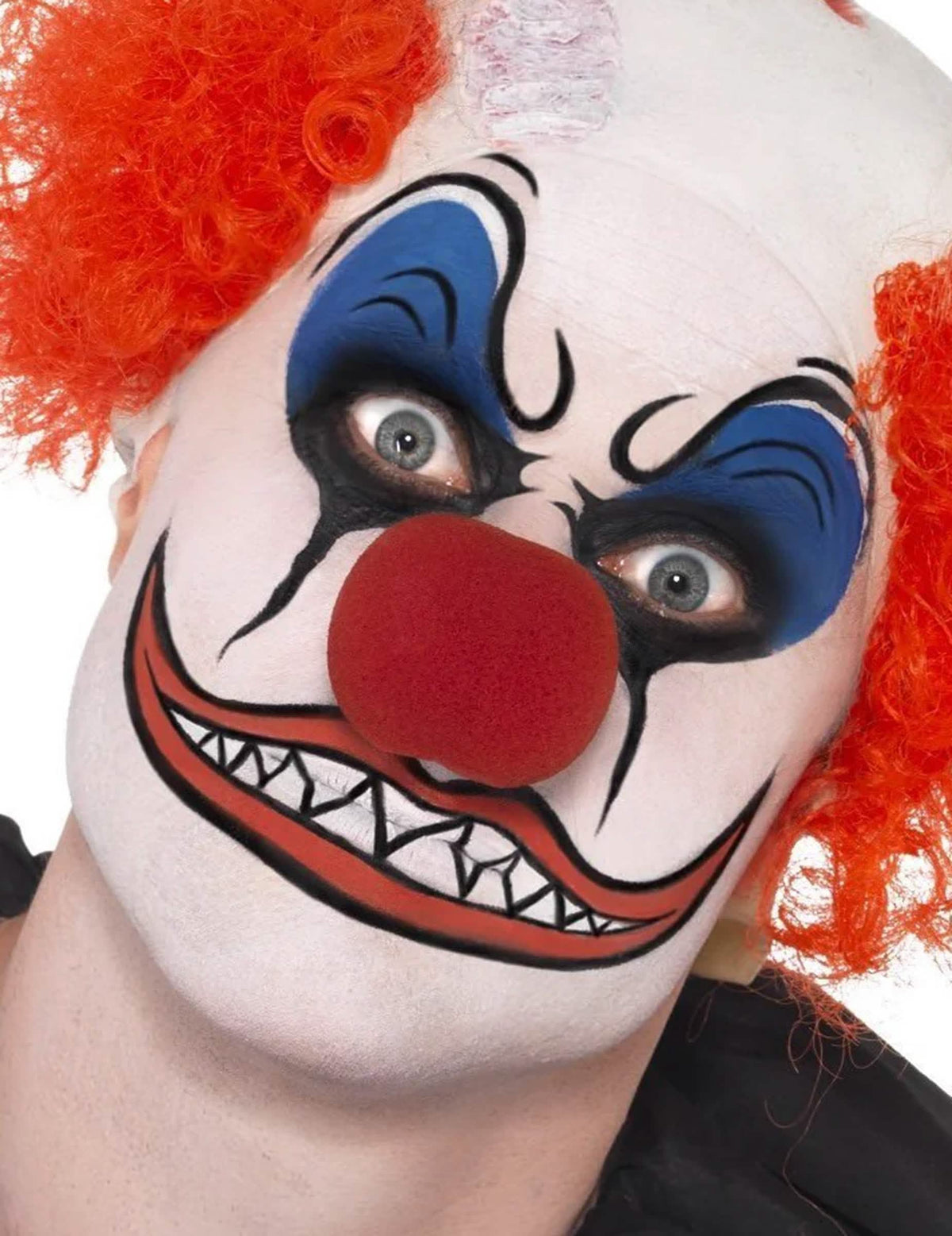 Пример за страховит клоунски грим от палитрата със специални ефекти за възрастен и дете