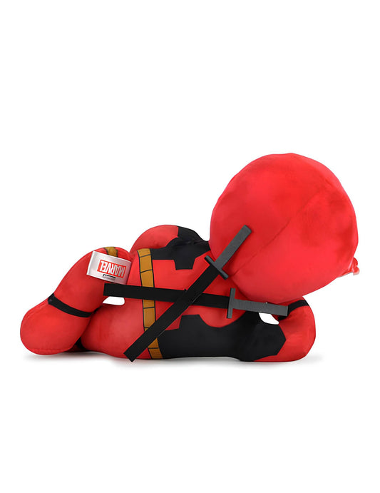 Détail des katanas au dos de la peluche Deadpool charmeur