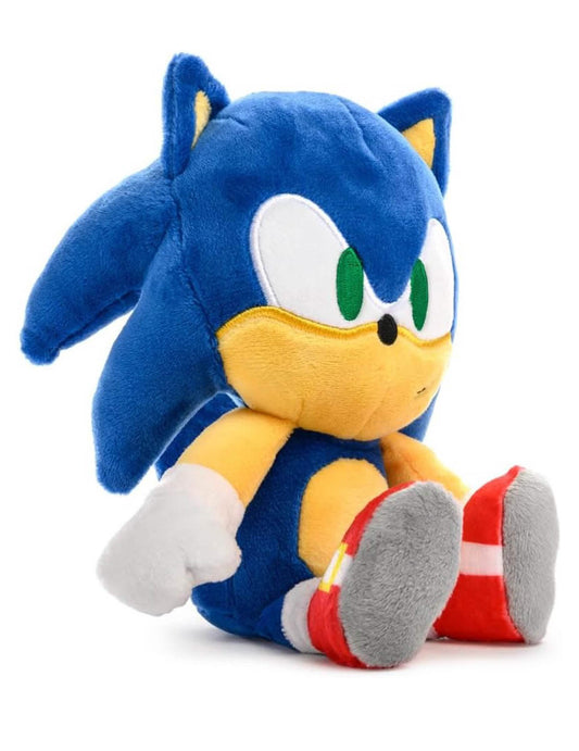 Vue de profil de la peluche Sonic the hedgehog pour enfant