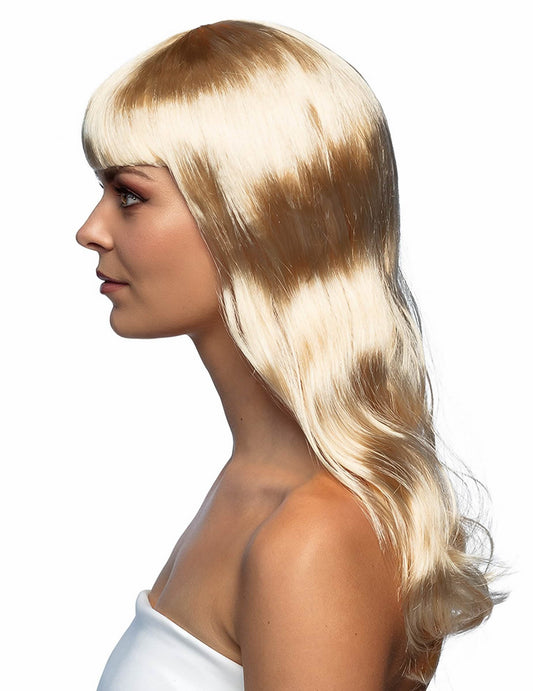 Perruque longue pour femme blonde dorée
