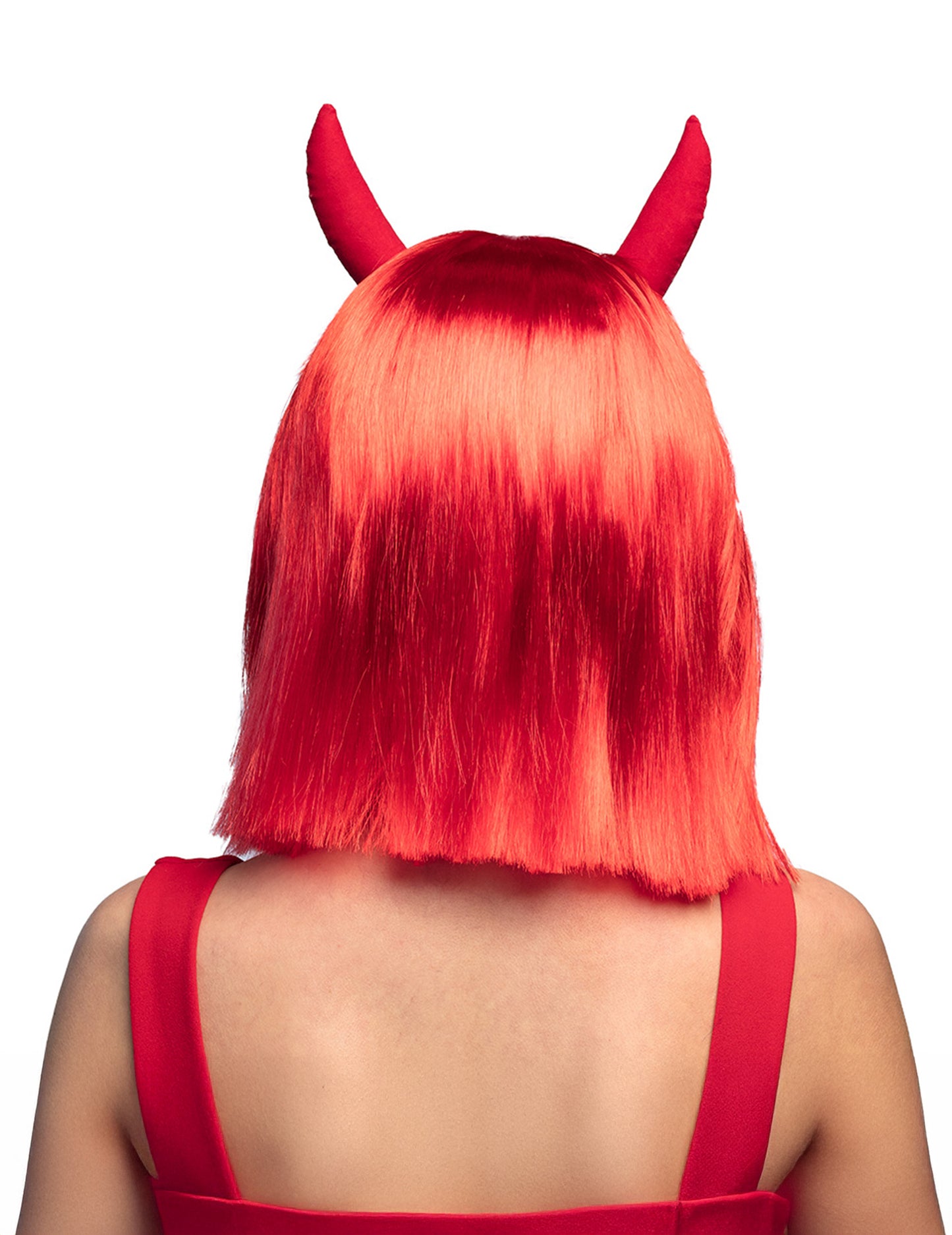 Квадратна перука с възрастни дяволски рога