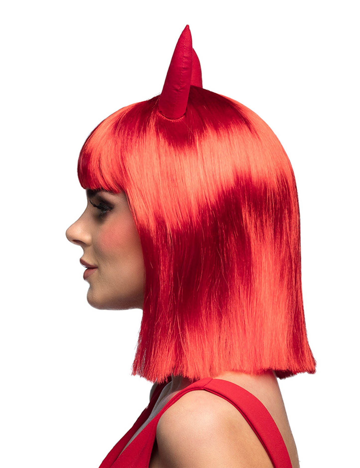 Квадратна перука с възрастни дяволски рога