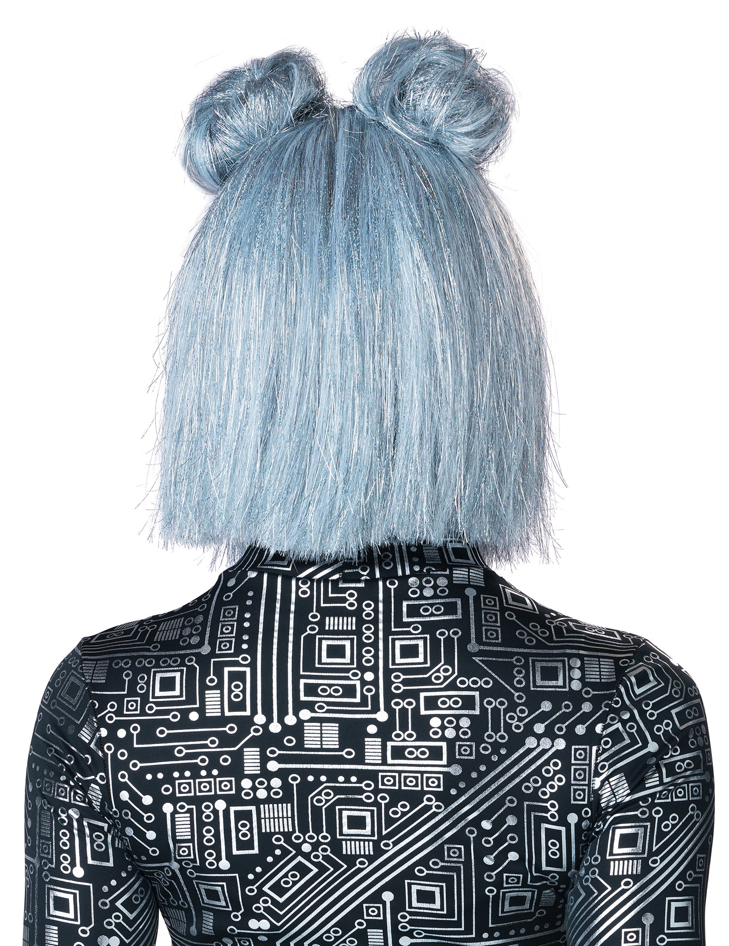 Женска перука от сребърна космическа перука