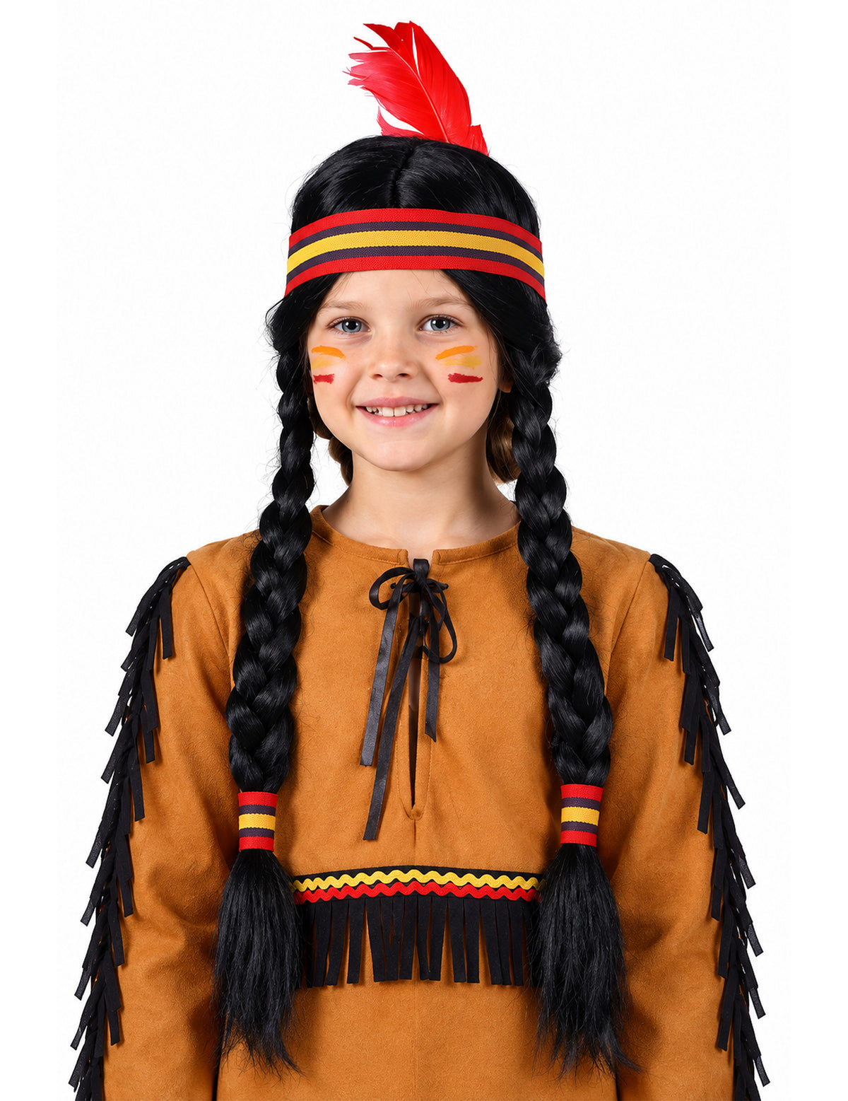 Perruque indienne a tresses enfant