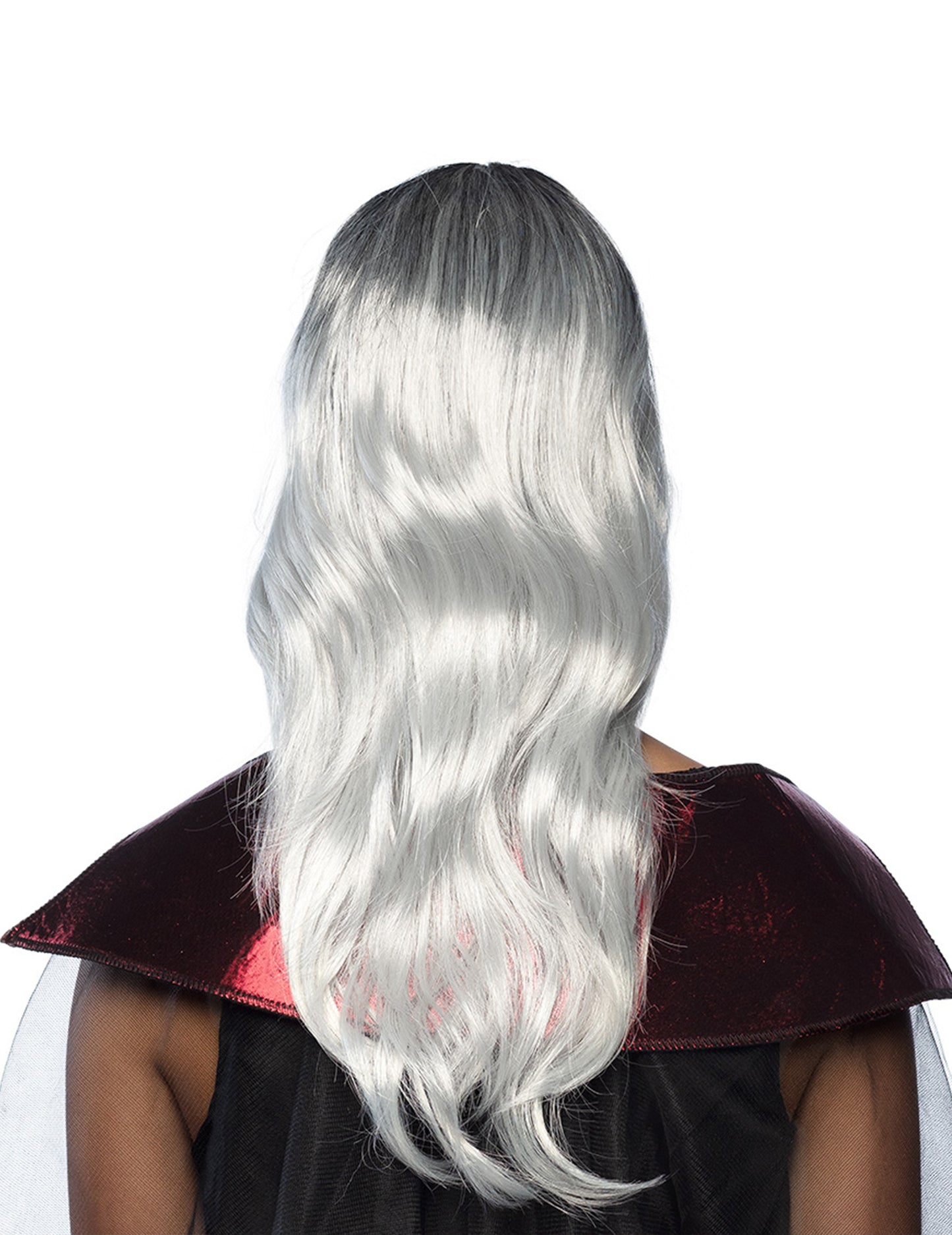 Дълга бяла и сива перука Хелоуин възрастен