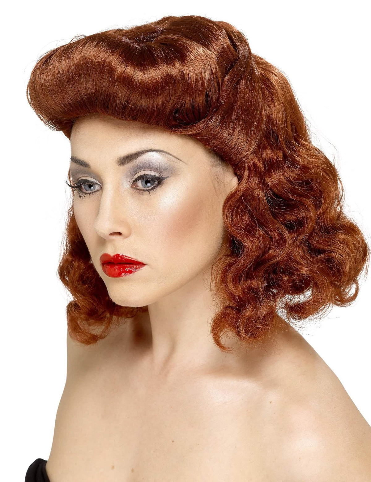 Страничен изглед на перуката pin up