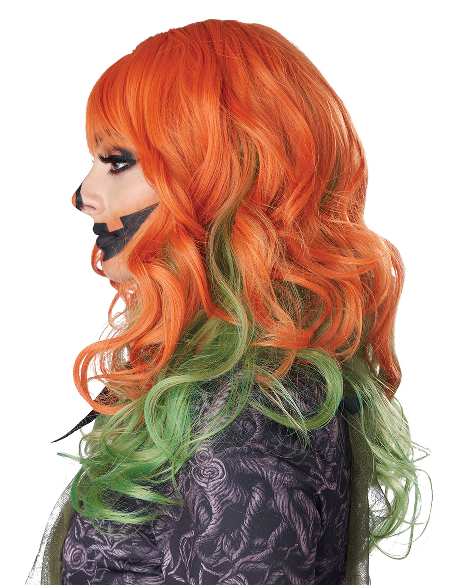 Червена и зелена жена перука