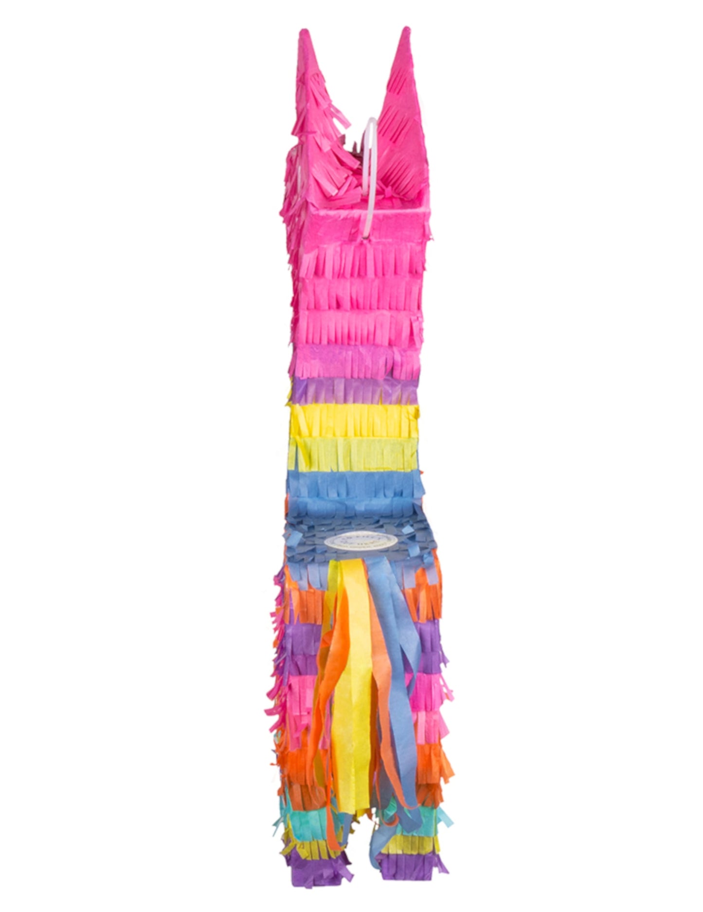 Vue de dos de la piñata lama multicolore