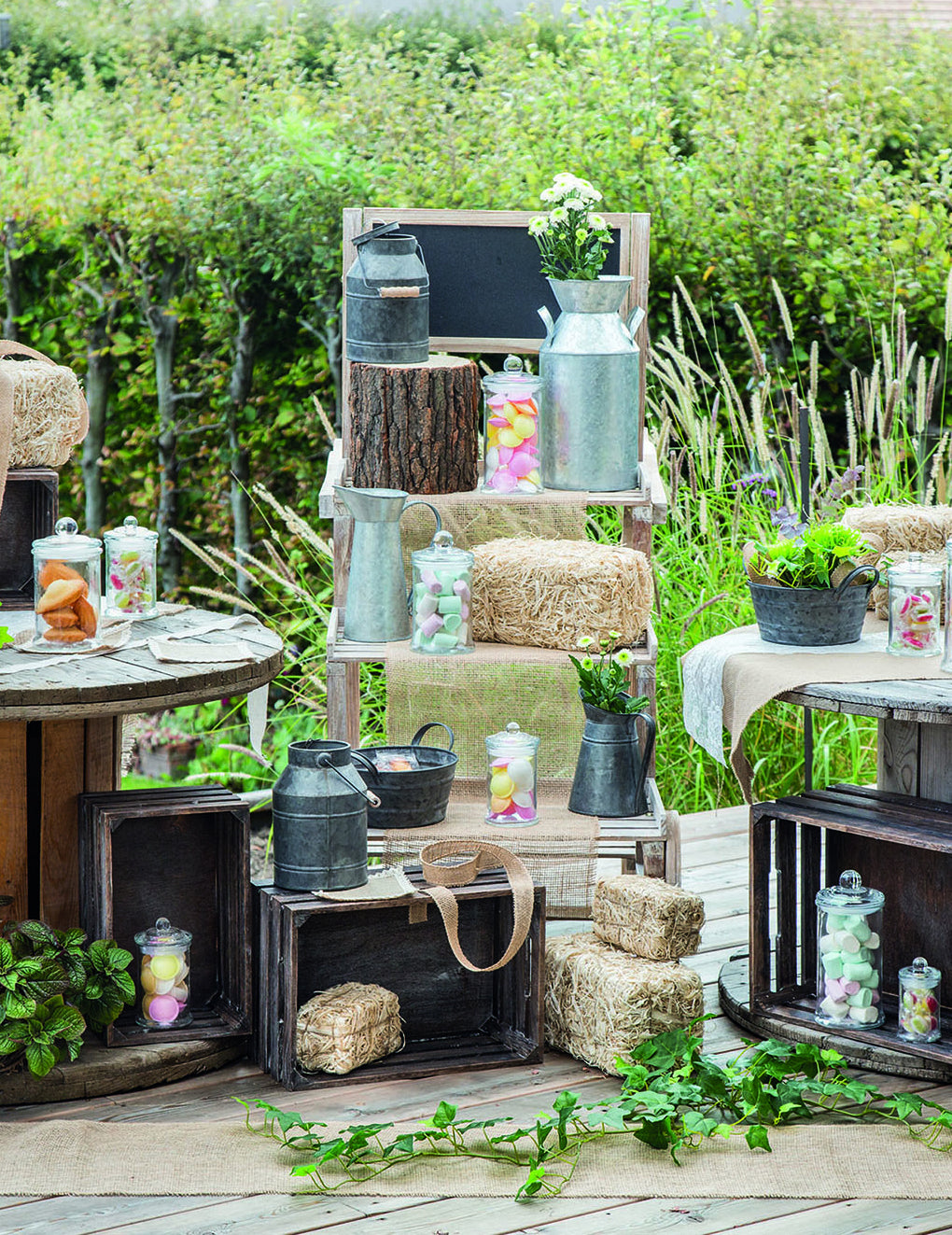 Цинкова кана за мляко с капак 22 cm селски винтидж декор