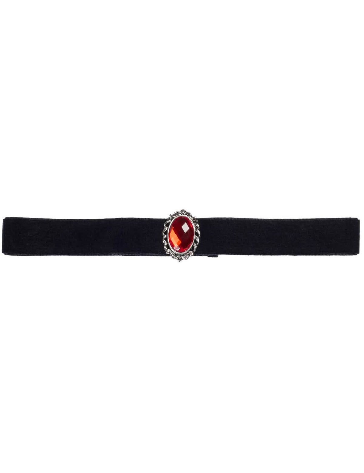 Ras de cou Halloween pour adulte noir avec diamant rouge