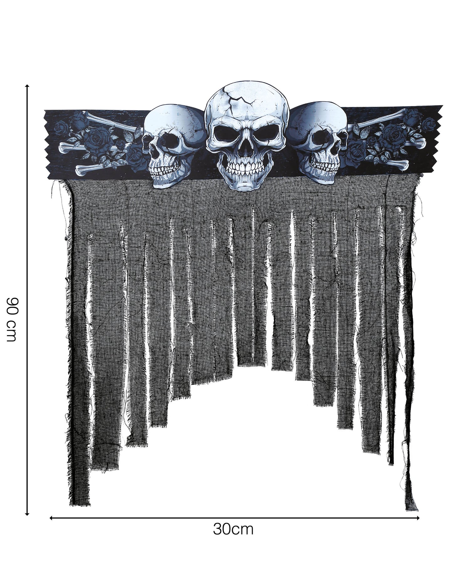 Dimensions du rideau de porte tête de mort