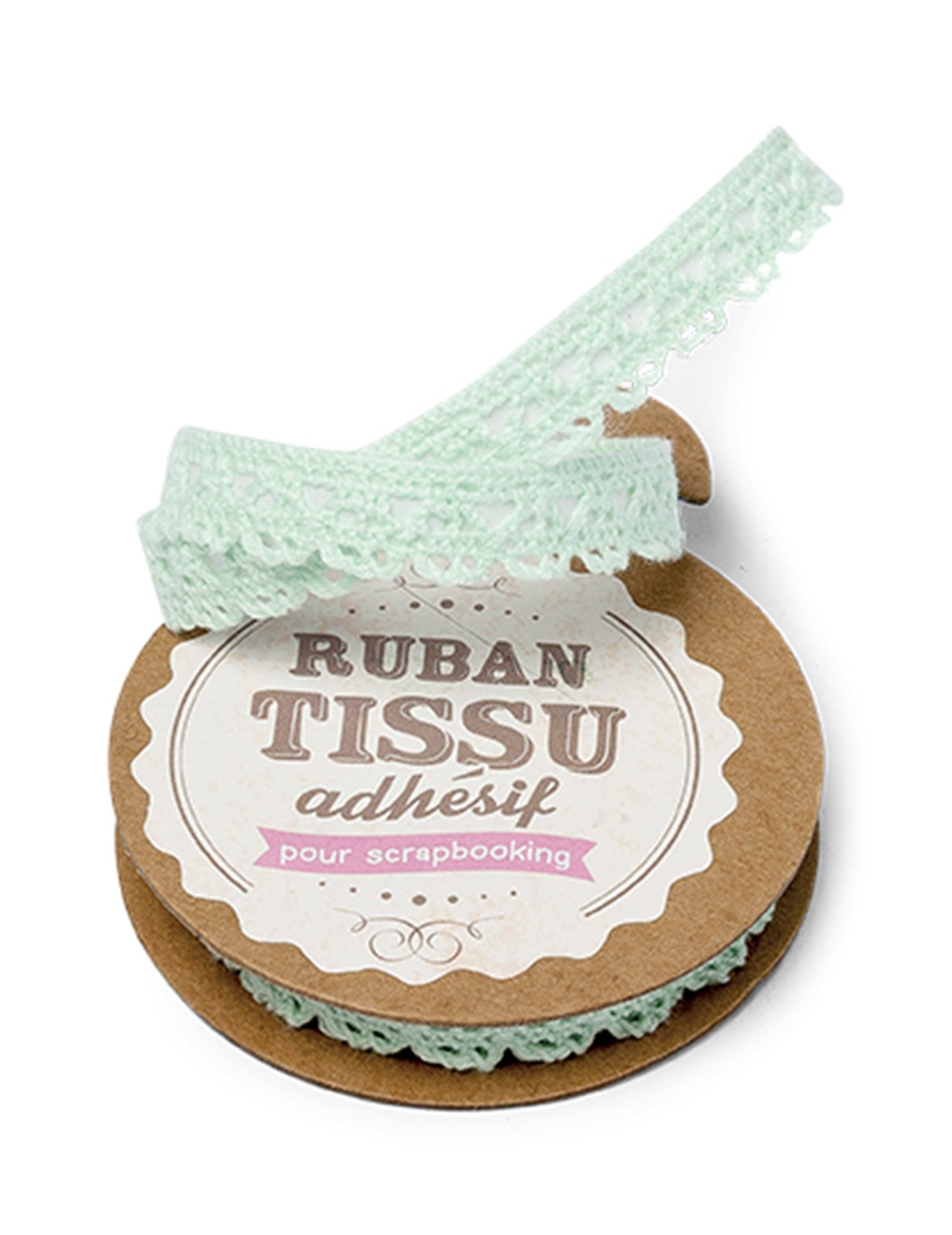 Лепяща лента с ментово дантела 2м x 1см